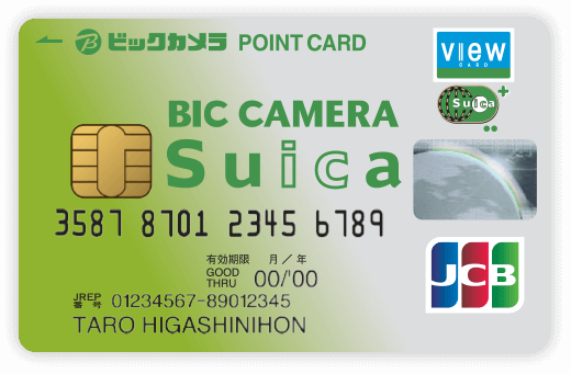 BicCamera Suica卡是有BicCamera点数，View、JCB/VISA，Suica功能的卡