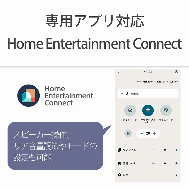 ■支持供智能手机以及平板电脑使用的操纵应用软件"Home Entertainment Connect"