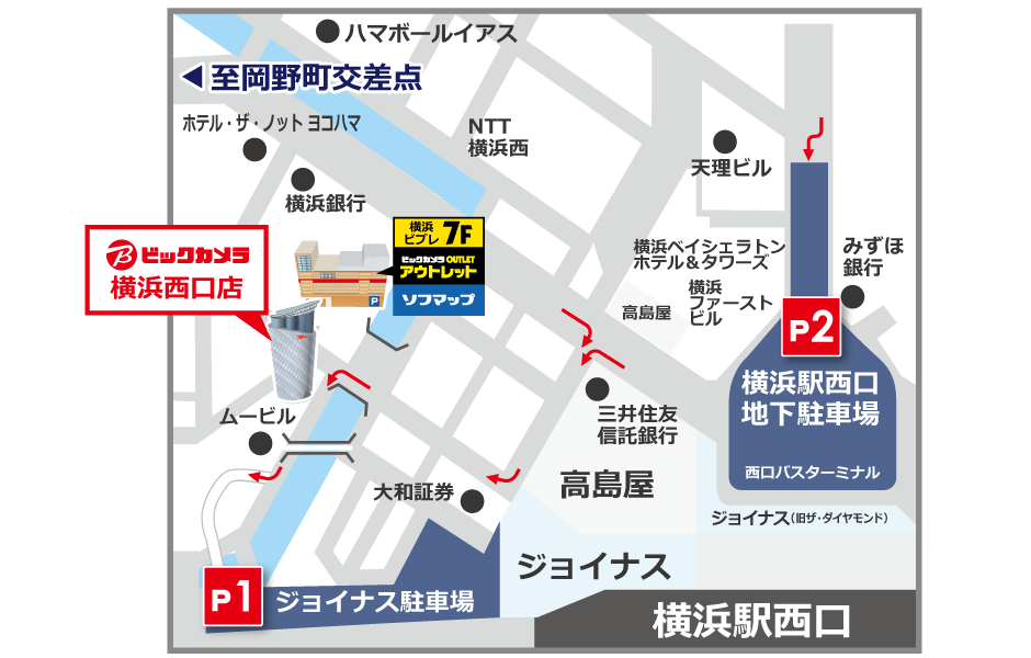 BicCamera 横滨西口店停车场地图