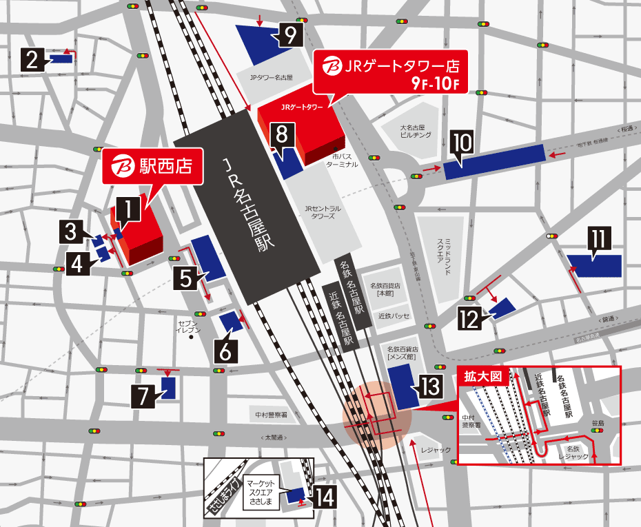 BicCamera 名古屋站西店停车场地图