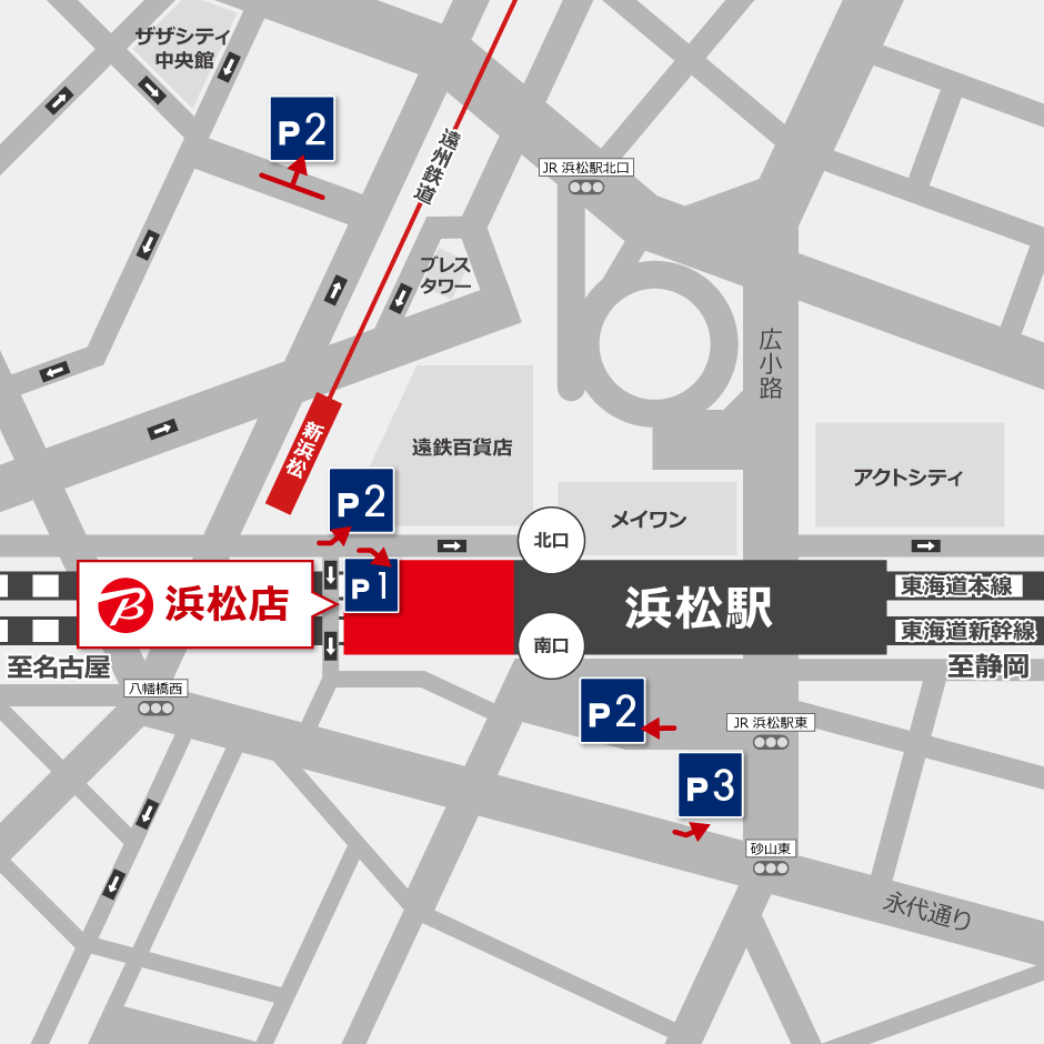 BicCamera 滨松店停车场地图
