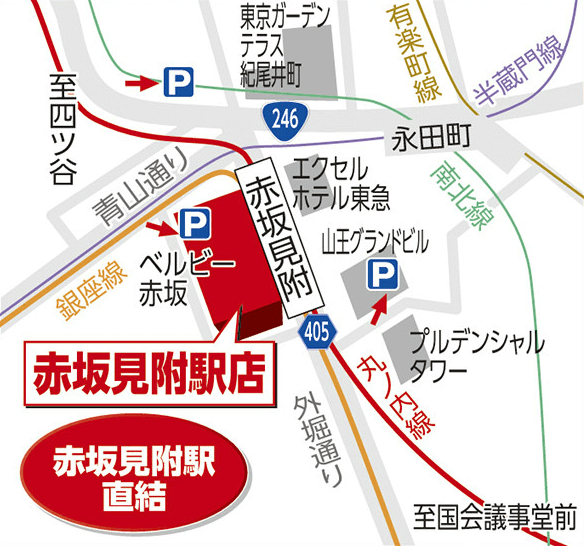 BicCamera 赤坂见附站店停车场地图